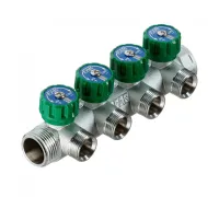 Коллектор Far (FK 3824 134) 1 ВР(г) х 4 выхода 3/4 НР(ш) ЕК х 1 НР(ш) регулируeмый (ФАР)