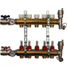 Коллекторная группа из латуни с расходомерами 5 выходов STOUT