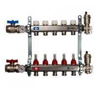 Коллекторная группа в сборе из нержавеющей стали с расходомерами на 5 выходов STOUT