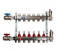 Коллекторная группа в сборе из нержавеющей стали с расходомерами на 6 выходов STOUT