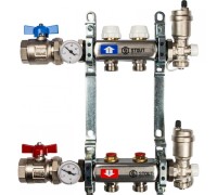 Коллекторная группа в сборе из нержавеющей стали без расходомеров на 2 выхода STOUT