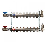 Коллекторная группа в сборе из нержавеющей стали без расходомеров на 8 выходов STOUT