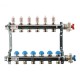Коллекторная группа REHAU HKV-D на 6 выходов (РЕХАУ - 12080611002)1"x3/4"ЕК из нержавеющей стали с регулирующими и термостатическими вентилями и расходомерами