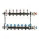 Коллекторная группа REHAU HKV-D на 7 выходов (РЕХАУ - 12080711002)1"x3/4"ЕК из нержавеющей стали с регулирующими и термостатическими вентилями и расходомерами