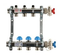Коллекторная группа REHAU HKV на 3 выхода (РЕХАУ - 12180311001)1"x3/4"ЕК из нержавеющей стали с регулирующими и термостатическими вентилям