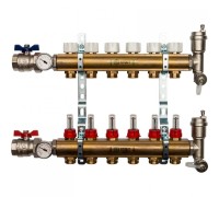 Коллекторная группа из латуни с расходомерами 6 выходов STOUT