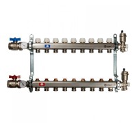 Коллекторная группа в сборе из нержавеющей стали без расходомеров на 9 выходов STOUT