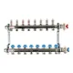 Коллекторная группа REHAU HKV-D на 8 выходов (РЕХАУ - 12080811002)1"x3/4"ЕК из нержавеющей стали с регулирующими и термостатическими вентилями и расходомерами