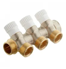 Коллектор распределительный Stout (SMB 6851 343403) 3/4 ВР(г) х 3 выхода 3/4(ЕК) х 3/4 НР(ш) регулирующий