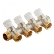 Коллектор распределительный Stout (SMB 6851 343404) 3/4 ВР(г) х 4 выхода 3/4(ЕК) х 3/4 НР(ш) регулирующий