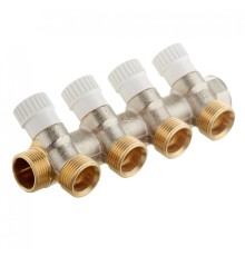 Коллектор распределительный Stout (SMB 6851 343404) 3/4 ВР(г) х 4 выхода 3/4(ЕК) х 3/4 НР(ш) регулирующий
