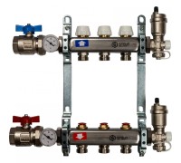 Коллекторная группа в сборе из нержавеющей стали без расходомеров на 3 выхода STOUT