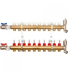 Коллекторная группа из латуни с расходомерами 10 выходов STOUT