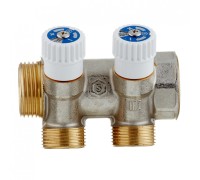 Коллектор распределительный Stout (SMB 6851 013402) 1 ВР(г) х 2 выхода 3/4 НР(ш) ЕК х 1 НР(ш)