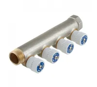 Коллектор Stout (SMB 6851 341204) 3/4 ВР(г) х 4 выхода 1/2 НР(ш) х 3/4 НР(ш) регулируeмый