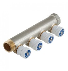 Коллектор Stout (SMB 6851 341204) 3/4 ВР(г) х 4 выхода 1/2 НР(ш) х 3/4 НР(ш) регулируeмый