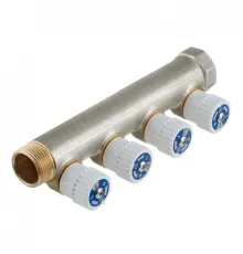 Коллектор Stout (SMB 6851 341204) 3/4 ВР(г) х 4 выхода 1/2 НР(ш) х 3/4 НР(ш) регулируeмый