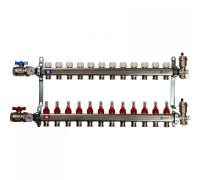 Коллекторная группа в сборе из нержавеющей стали с расходомерами на 12 выходов STOUT