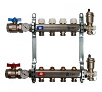 Коллекторная группа в сборе из нержавеющей стали без расходомеров на 4 выхода STOUT