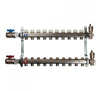 Коллекторная группа в сборе из нержавеющей стали без расходомеров на 10 выходов STOUT