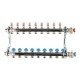 Коллекторная группа REHAU HKV-D на 9 выходов (РЕХАУ - 12080911002)1"x3/4"ЕК из нержавеющей стали с регулирующими и термостатическими вентилями и расходомерами