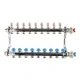 Коллекторная группа REHAU HKV-D на 9 выходов (РЕХАУ - 12080911002)1"x3/4"ЕК из нержавеющей стали с регулирующими и термостатическими вентилями и расходомерами