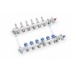 Коллекторная группа REHAU HKV-D на 9 выходов (РЕХАУ - 12080911002)1"x3/4"ЕК из нержавеющей стали с регулирующими и термостатическими вентилями и расходомерами