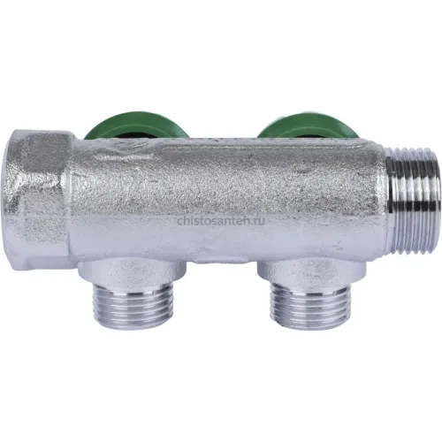 Коллектор регулирующий распределительный 3/4" с 2 отводами 1/2" STOUT