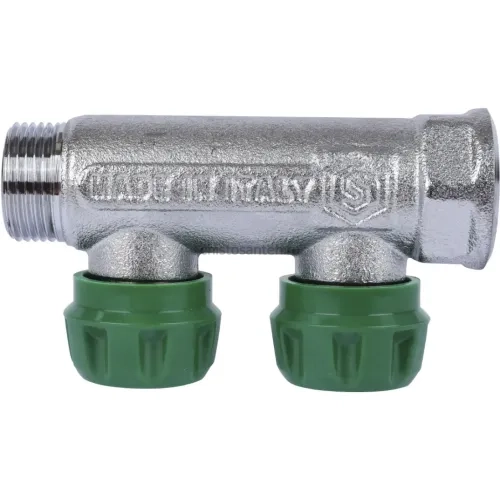 Коллектор регулирующий распределительный 3/4" с 2 отводами 1/2" STOUT