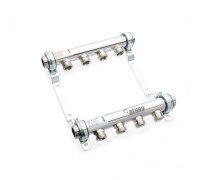 Коллекторная группа REHAU HLV на 4 выхода (РЕХАУ - 11102061001)1"x3/4"ЕК из нержавеющей стали