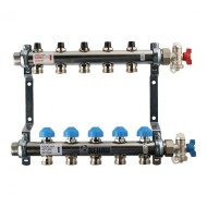 Коллекторная группа REHAU HKV на 5 выходов (РЕХАУ - 12180511001)1"x3/4"ЕК из нержавеющей стали с регулирующими и термостатическими вентилям