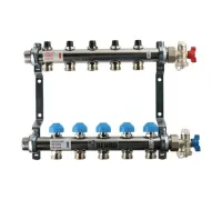 Коллекторная группа REHAU HKV на 5 выходов (РЕХАУ - 12180511001)1"x3/4"ЕК из нержавеющей стали с регулирующими и термостатическими вентилям