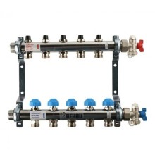 Коллекторная группа REHAU HKV на 5 выходов (РЕХАУ - 12180511001)1"x3/4"ЕК из нержавеющей стали с регулирующими и термостатическими вентилям