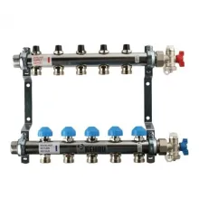 Коллекторная группа REHAU HKV на 5 выходов (РЕХАУ - 12180511001)1"x3/4"ЕК из нержавеющей стали с регулирующими и термостатическими вентилям