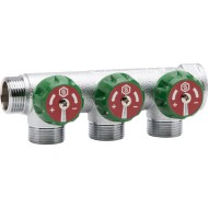 Коллектор регулирующий распределительный 3/4" с 3 отводами 1/2" STOUT