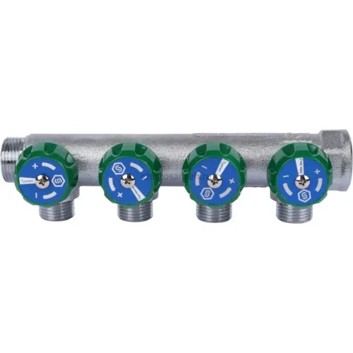 Коллектор регулирующий распределительный 3/4" с 4 отводами 1/2" STOUT