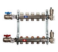 Коллекторная группа в сборе из нержавеющей стали без расходомеров на 5 выходов STOUT
