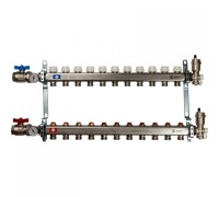 Коллекторная группа в сборе из нержавеющей стали без расходомеров на 11 выходов STOUT