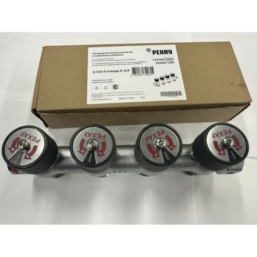 Коллектор REHAU (РЕХАУ - 11316473001)регулирующий, распределительный G3/4" с 4 отводами G 3/4"