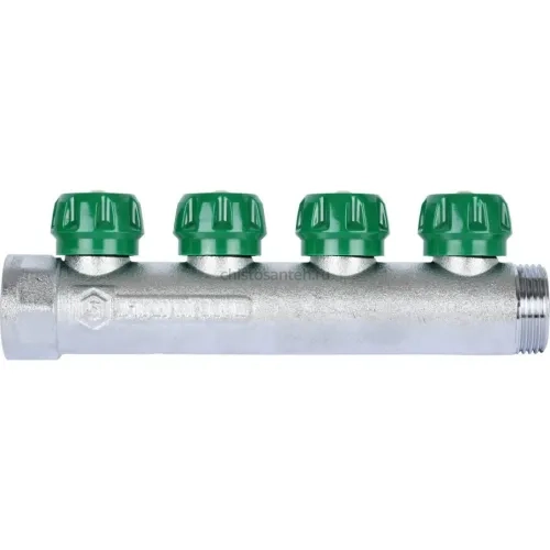 Коллектор регулирующий распределительный 1" с 4 отводами 1/2" STOUT