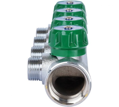 Коллектор регулирующий распределительный 1" с 4 отводами 1/2" STOUT