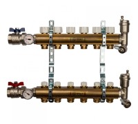 Коллекторная группа из латуни без расходомеров на 6 выходов STOUT