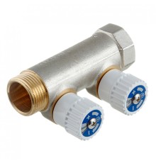 Коллектор Stout (SMB 6851 341202) 3/4 ВР(г) х 2 выхода 1/2 НР(ш) х 3/4 НР(ш) регулируeмый