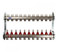 Коллектор STOUT SMS 0917 000011 на 11 выходов, из нержавеющей стали с расходомерами