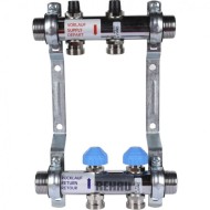 Коллекторная группа REHAU HKV на 2 выхода (РЕХАУ - 12180211001)1"x3/4"ЕК из нержавеющей стали с регулирующими и термостатическими вентилям