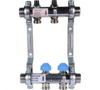 Коллекторная группа REHAU HKV на 2 выхода (РЕХАУ - 12180211001)1"x3/4"ЕК из нержавеющей стали с регулирующими и термостатическими вентилям