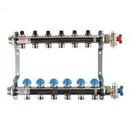 Коллекторная группа REHAU HKV на 6 выходов (РЕХАУ - 12180611001)1"x3/4"ЕК из нержавеющей стали с регулирующими и термостатическими вентилям