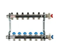 Коллекторная группа REHAU HKV на 6 выходов (РЕХАУ - 12180611001)1"x3/4"ЕК из нержавеющей стали с регулирующими и термостатическими вентилям