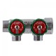 Коллектор FAR 3821 3412TP распределительный 3/4" (ВР-НР) с 2 отводами 1/2" НР, плоское уплотнение (ФАР)