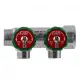 Коллектор FAR 3821 3412TP распределительный 3/4" (ВР-НР) с 2 отводами 1/2" НР, плоское уплотнение (ФАР)